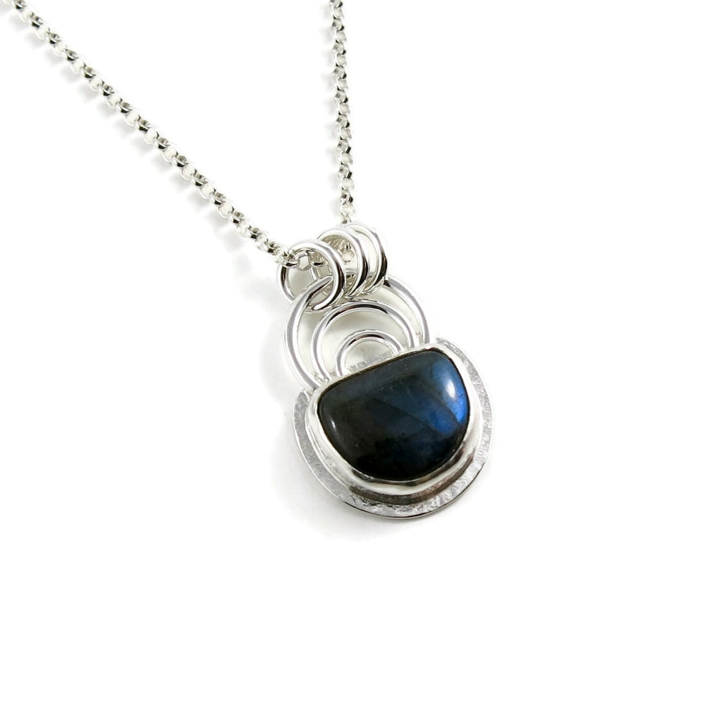 Labradorite rainbow necklace in sterling silver by Mikel Grant Jewellery.