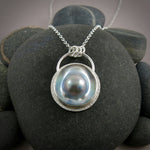 Large mabe pearl necklace in sterling silver by Mikel Grant Jewellery