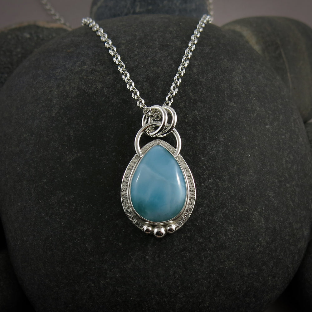 Larimar Teardrop Pendant • Sterling Silver – Mikel Grant Jewellery