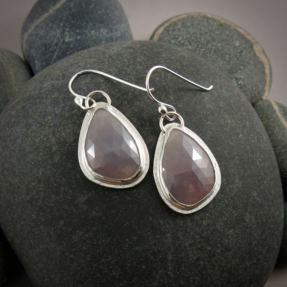 Lavender Sapphire Earrings • Sterling Silver