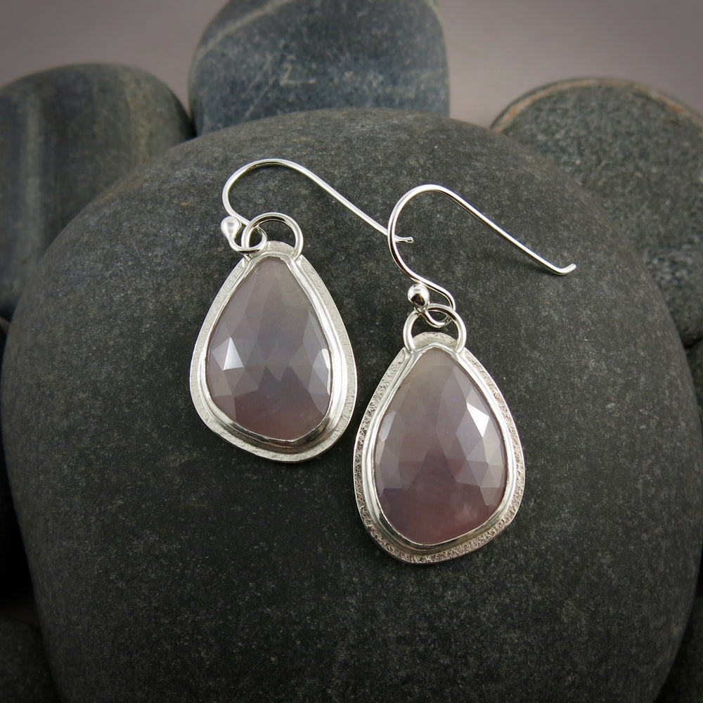 Lavender Sapphire Earrings • Sterling Silver