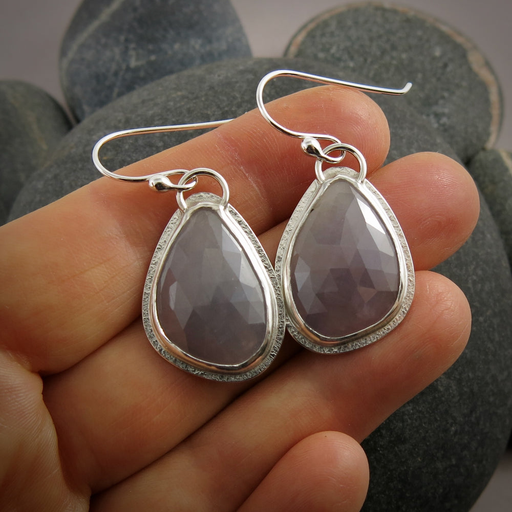 Lavender Sapphire Earrings • Sterling Silver