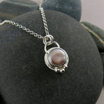 Lilac coin pearl necklace in sterling silver by Mikel Grant Jewellery
