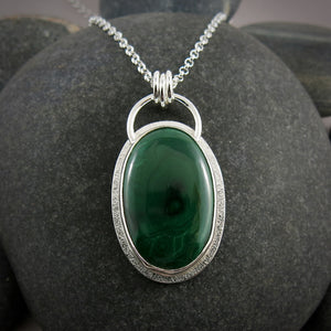 Malachite Necklace in Sterling Silver by Mikel Grant Jewellery