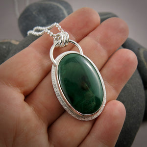 Malachite Necklace in Sterling Silver by Mikel Grant Jewellery