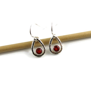 Mexican fire opal raindrop earrings in sterling silver by Mikel Grant Jewellery