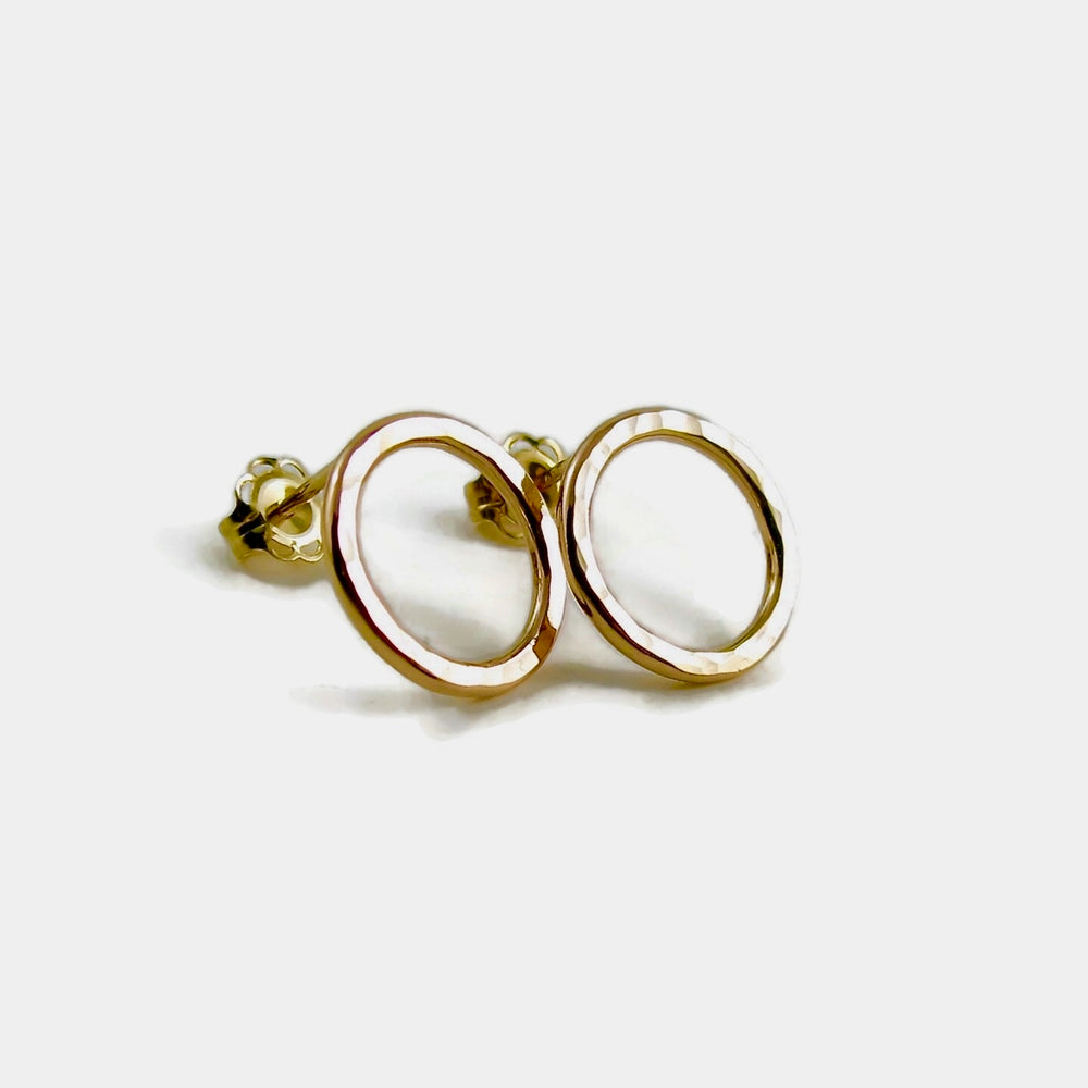 14K Gold Open Circle Studs by Mikel Grant Jewellery