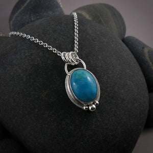 Peruvian blue opalina necklace in sterling silver by Mikel Grant Jewellery