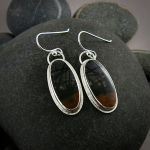 Picasso jasper earrings in sterling silver by Mikel Grant Jewellery