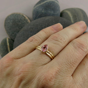 Pink Champagne Sapphire Ring Set in 14K Gold by Mikel Grant Jewellery