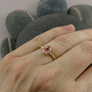 Pink Champagne Sapphire Ring in 14K Gold by Mikel Grant Jewellery