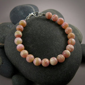 Pink opal gemstone bead bracelet by Mikel Grant Jewellery