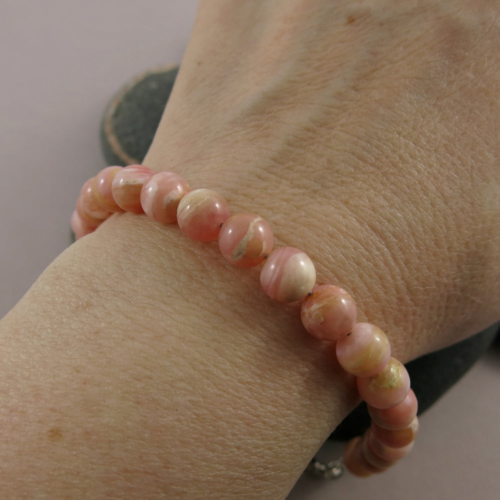 Pink opal gemstone bead bracelet by Mikel Grant Jewellery