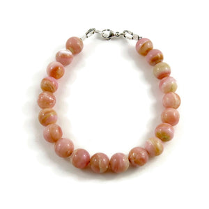 Pink opal gemstone bead bracelet by Mikel Grant Jewellery