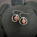 Pink opal nesting circle earrings in sterling silver by Mikel Grant Jewellery