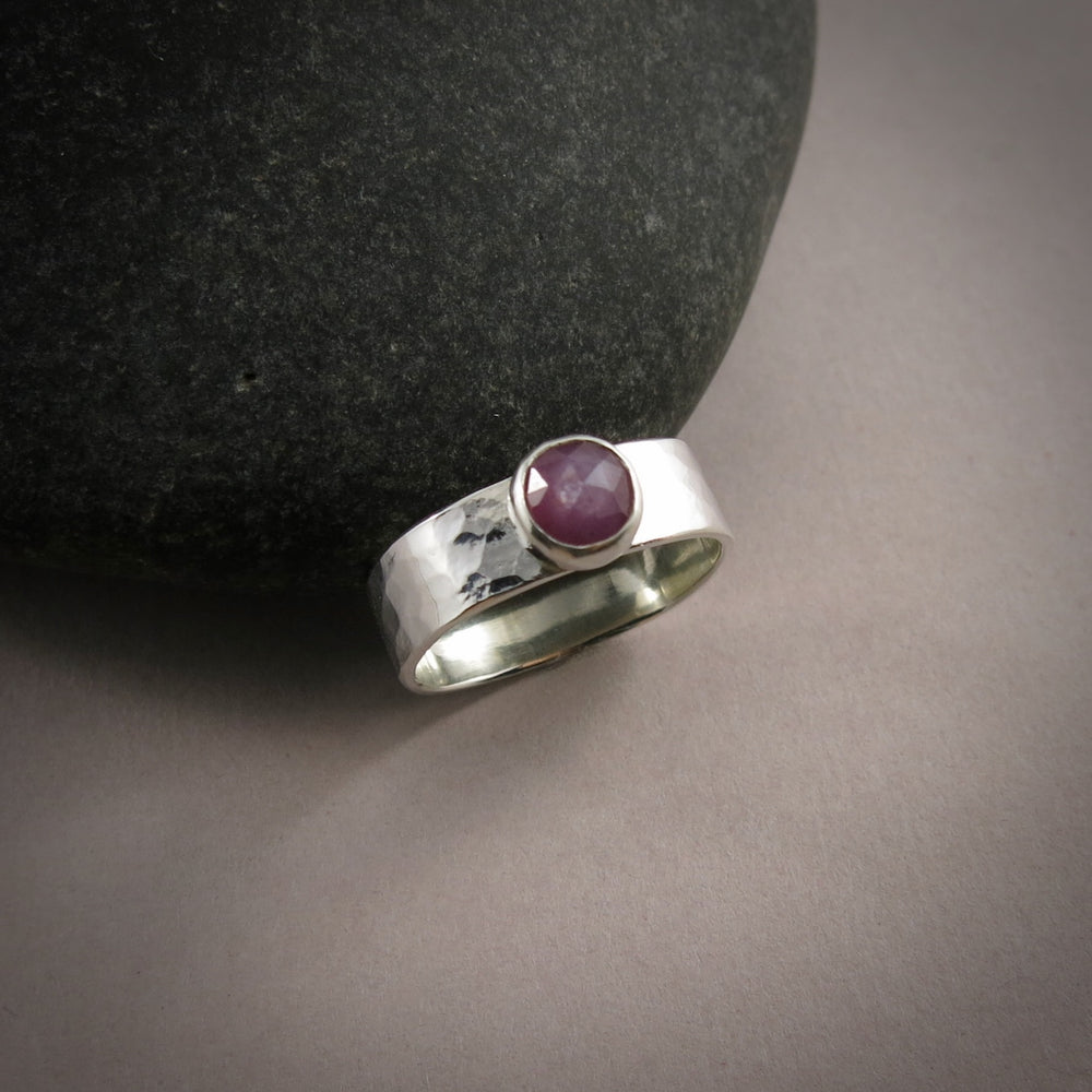 Pink Sapphire Ring • Sterling Silver • Size 7