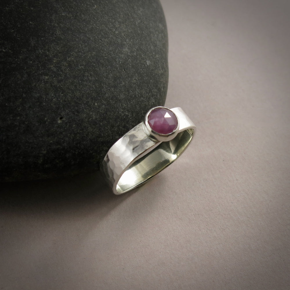 Pink Sapphire Ring • Sterling Silver • Size 9