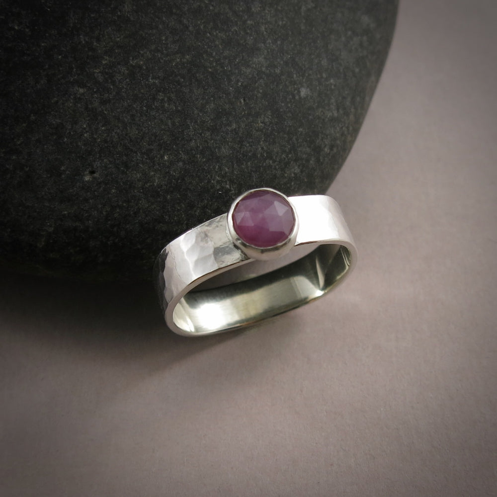 Pink Sapphire Ring • Sterling Silver • Size 9