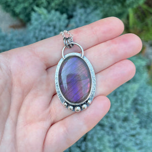 Purple Labradorite Necklace in Sterling Silver by Mikel Grant Jewellery