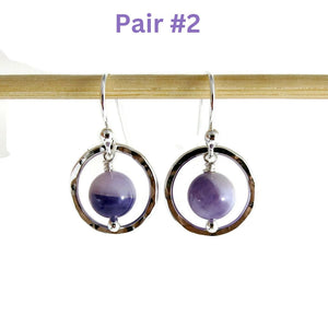 Purple opal nesting circle earrings in sterling silver by Mikel Grant Jewellery