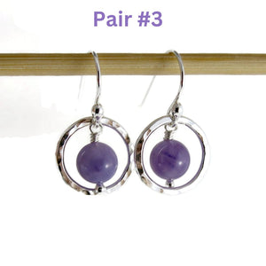 Purple opal nesting circle earrings in sterling silver by Mikel Grant Jewellery