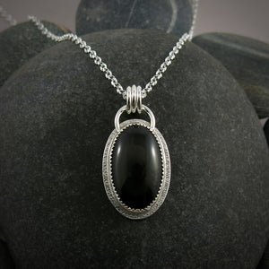 Rainbow obsidian necklace in sterling silver by Mikel Grant Jewellery