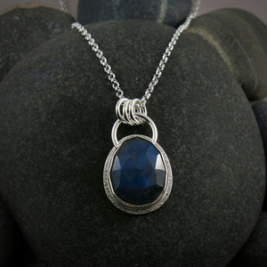 Rose cut labradorite necklace in sterling silver by Mikel Grant Jewellery