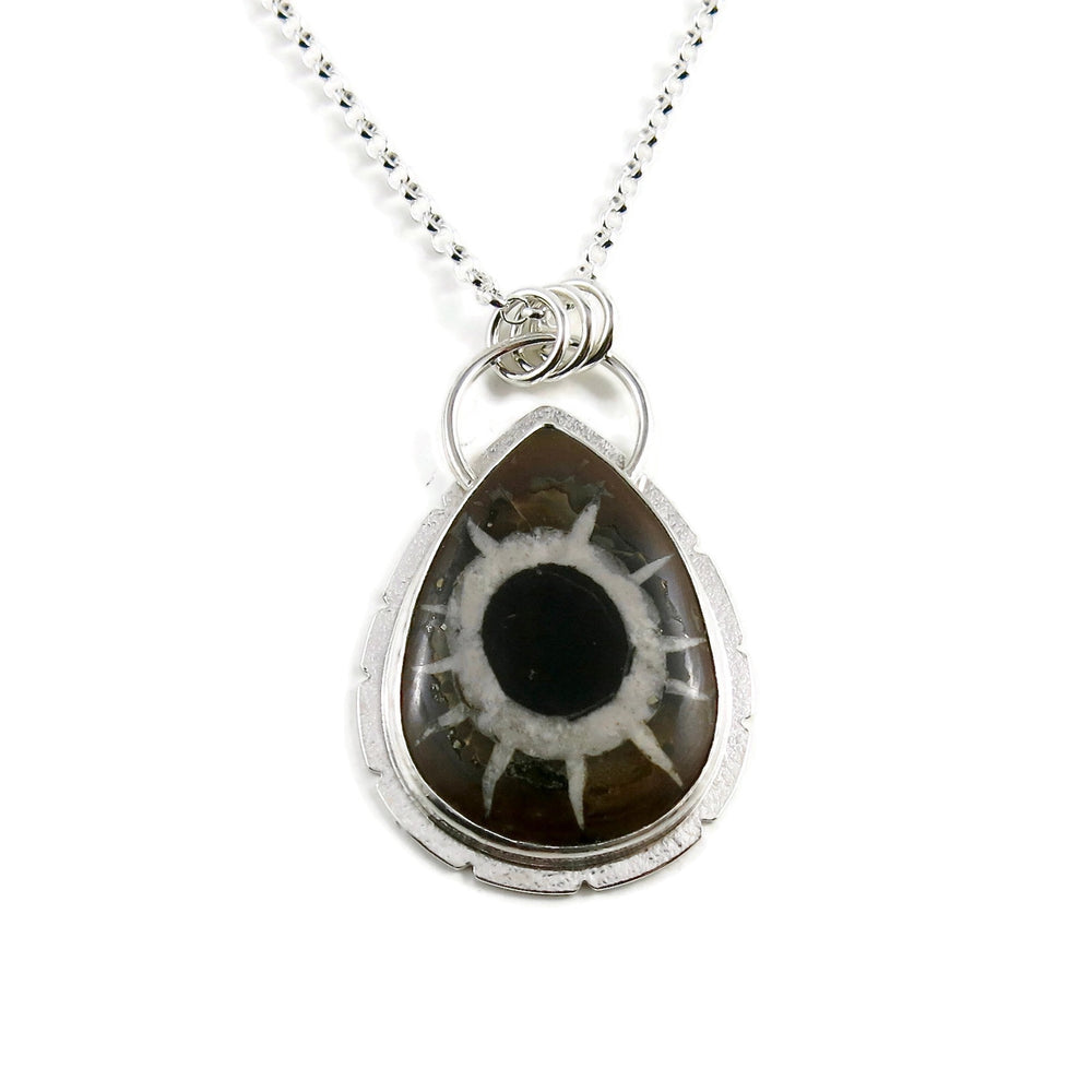Septarian fossil necklace in sterling silver by Mikel Grant Jewellery