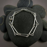 Silver Bar Double Wrap Link Bracelet by Mikel Grant Jewellery
