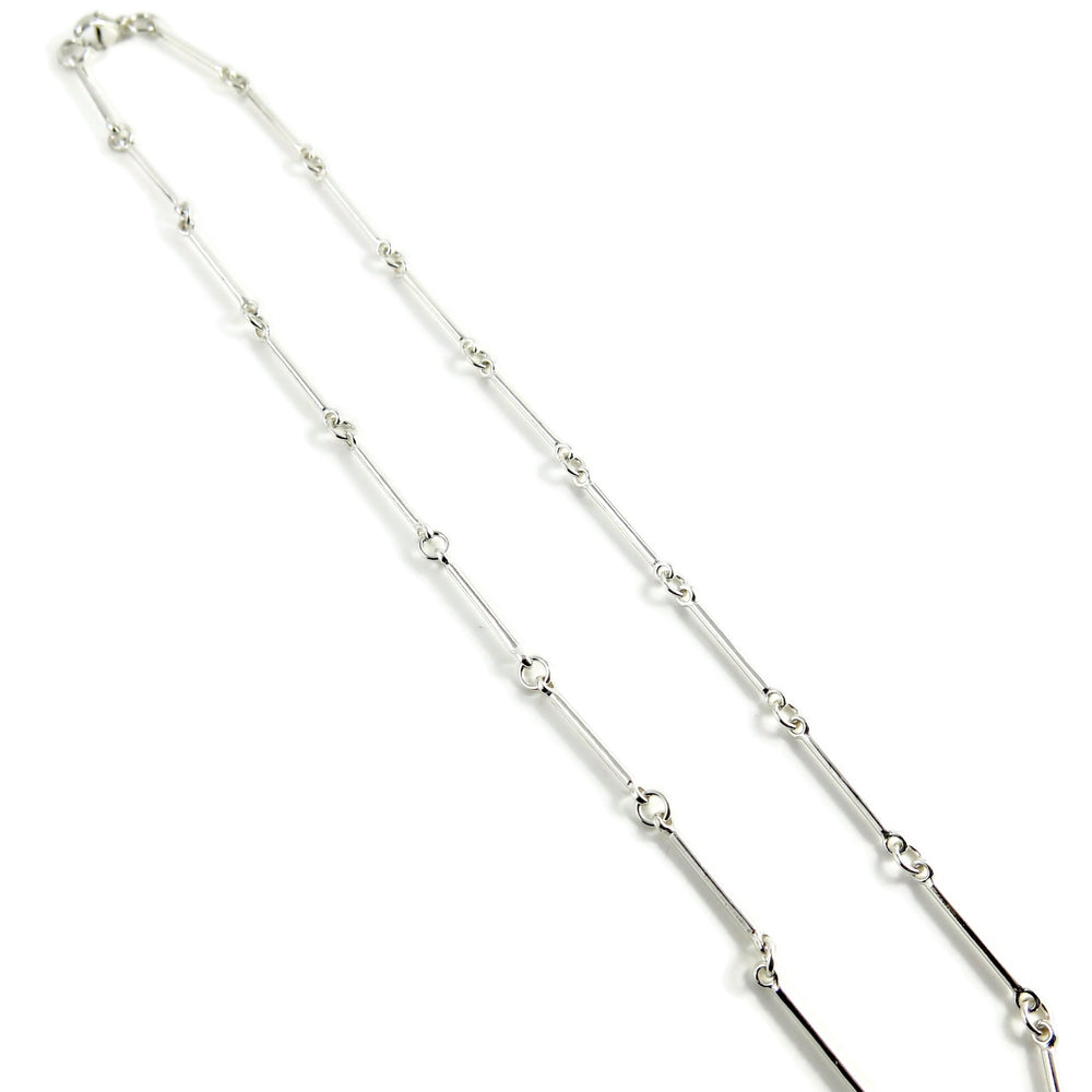 Silver Bar Link Chain Statement Necklace by Mikel Grant Jewellery