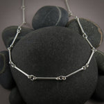 Silver Bar Link Chain Statement Necklace by Mikel Grant Jewellery