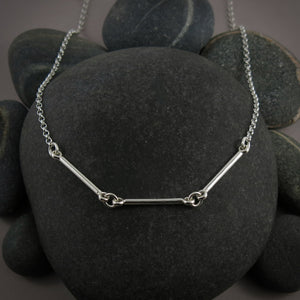 Silver Bar Trio Necklace by Mikel Grant Jewellery
