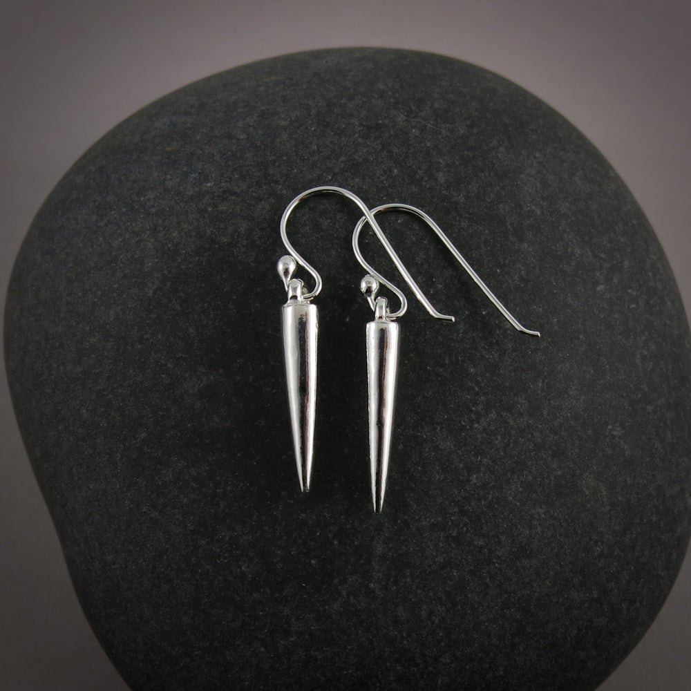 Silver Spike Earrings by Mikel Grant Jewellery