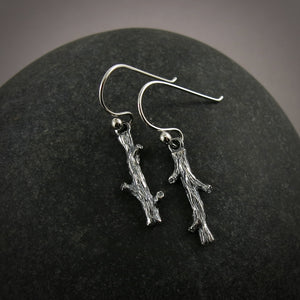 Silver Twig Earrings by Mikel Grant Jewellery