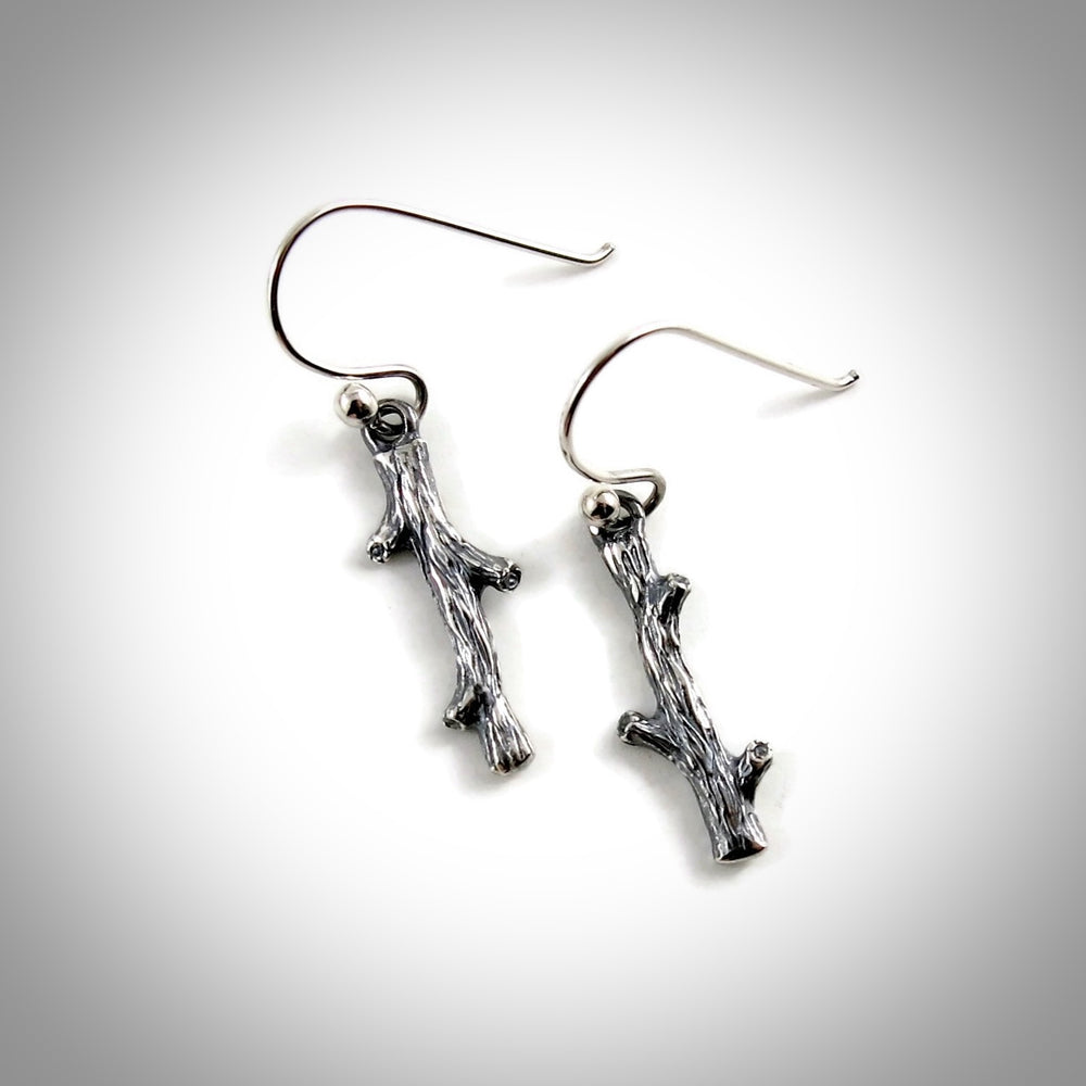 Silver Twig Earrings by Mikel Grant Jewellery