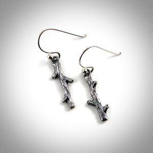 Silver Twig Earrings by Mikel Grant Jewellery