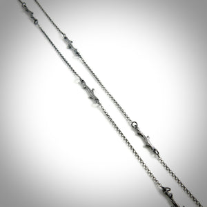 Silver Twigs Station Chain Necklace by Mikel Grant Jewellery