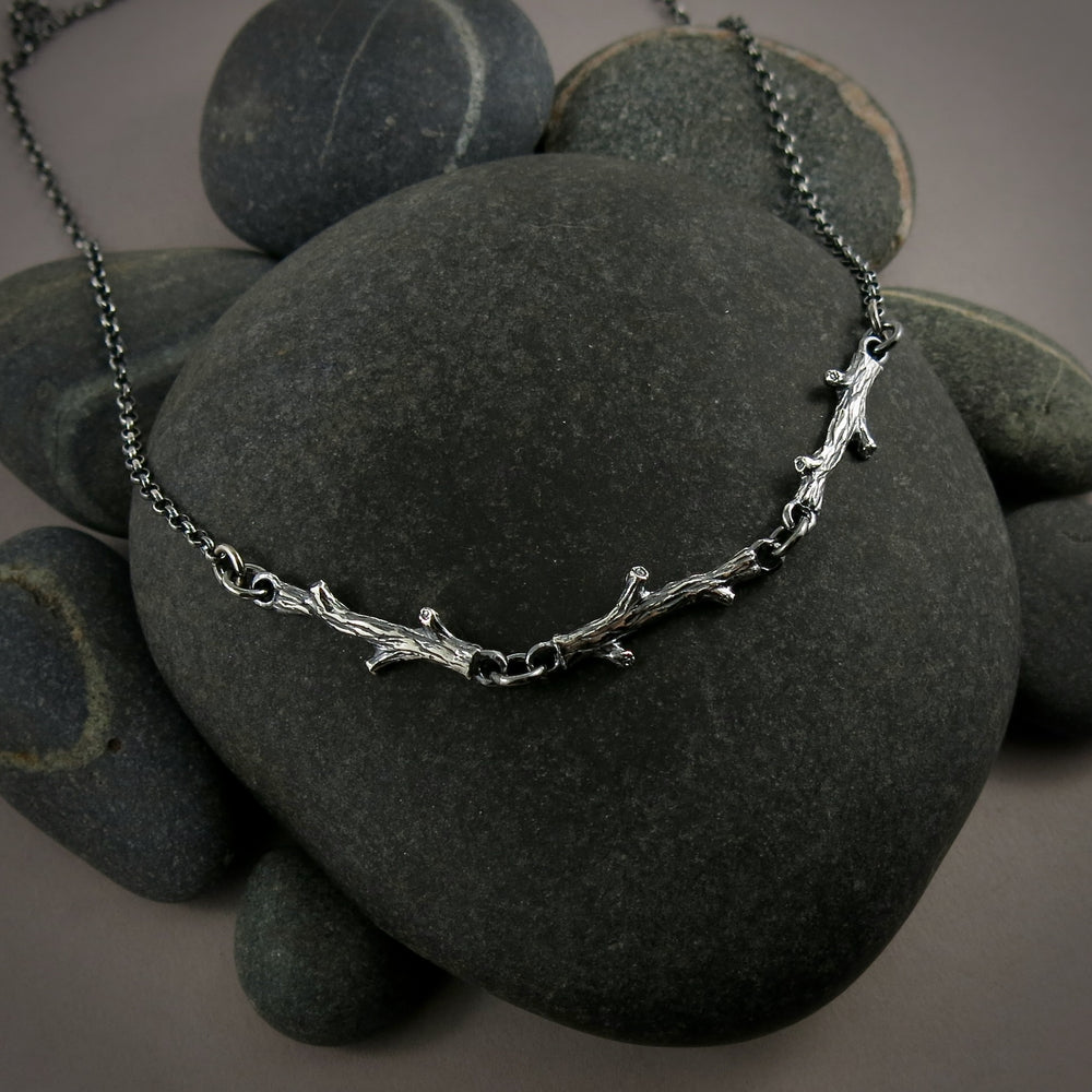 Silver Twigs Trio Necklace by Mikel Grant Jewellery