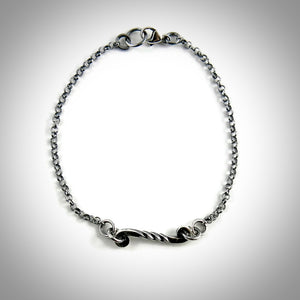 Silver Twisted Scroll Bracelet by Mikel Grant Jewellery