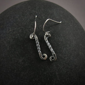 Silver Twisted Scroll Earrings by Mikel Grant Jewellery