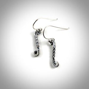 Silver Twisted Scroll Earrings by Mikel Grant Jewellery