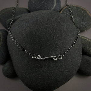 Silver Twisted Scroll Necklace by Mikel Grant Jewellery
