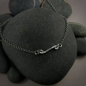 Silver Twisted Scroll Necklace by Mikel Grant Jewellery