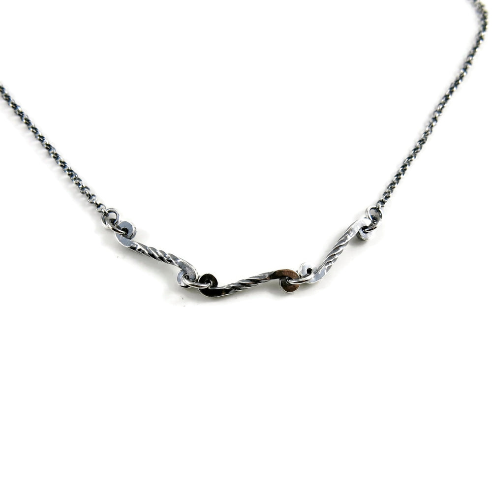 Silver Twisted Scrolls Trio Necklace by Mikel Grant Jewellery