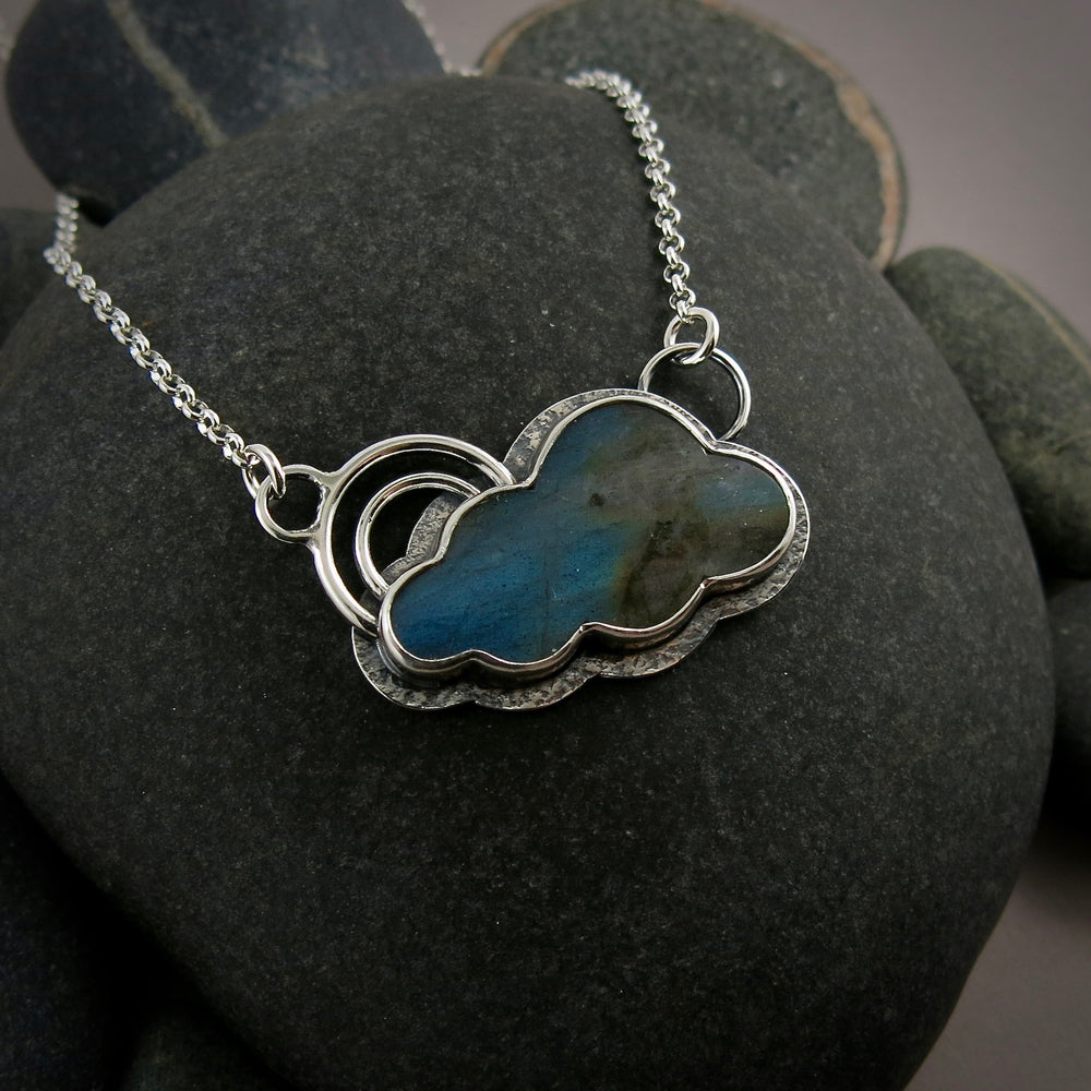 Spectrolite cloud necklace in sterling silver by Mikel Grant Jewellery