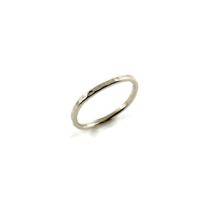 Gold square eternity band by Mikel Grant Jewellery. Yellow, rose or white gold. Hammer textured.