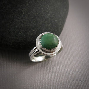 Tibetan turquoise ring in sterling silver by Mikel Grant Jewellery.  Size 9.

