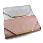 Jewelry Travel Clutch • Vegan Friendly Jewelry Travel Case • Blush Pink or Silver Shimmer Leatherette Jewelry Travel Clutch