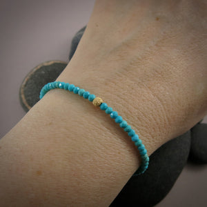 Turquoise Gemstone Bead Bracelet in 14K Gold Fill by Mikel Grant Jewellery