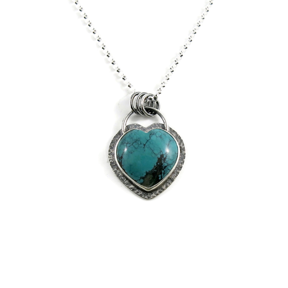 Turquoise heart necklace in sterling silver by Mikel Grant Jewellery